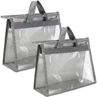 OEM Sacs à main en tissu, gris, taille M, avec fermeture à glissière et poignée