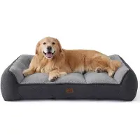 OEM Lit pour chien Wasseraffe 122 x 89 cm, imperméable, gris foncé, peluche Sherpa
