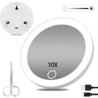 OEM Petit miroir de maquillage de voyage de 10 cm avec éclairage