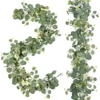 OEM Guirlande décorative verte en eucalyptus avec des baies, pour la table et la chambre à coucher