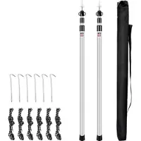 OEM Perche télescopique 2x 90-230 cm, corde en nylon, camping