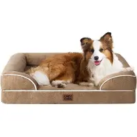 OEM Lit orthopédique pour chien 104 x 69 x 15 cm, lavable, imperméable, antidérapant, à bords surélevés, beige
