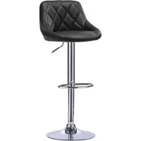 OEM Tabouret de bar noir Deluxe avec dossier, réglable en hauteur, similicuir