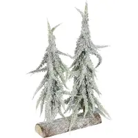 OEM Petit sapin de Noël enneigé sur socle en bois