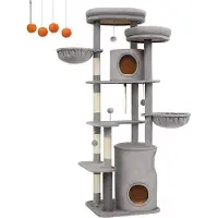 OEM Tour d'escalade 60 cm x 55 cm x 196 cm, gris clair, sisal