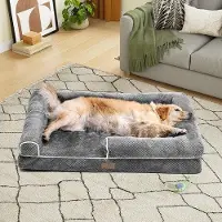 OEM Grand banc pour chien, amovible, moelleux, 89 x 63 x 18 cm, gris