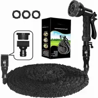OEM Tuyau d'arrosage flexible 15 m, noir, anti-fuites, 8 modes