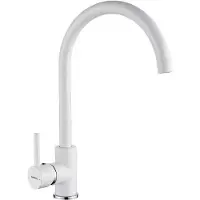 Famanu Mitigeur monocommande pivotant en acier inoxydable blanc pour cuisine - G4001W