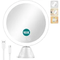 OEM Miroir compact avec LED, pivotant à 360°, blanc, portable