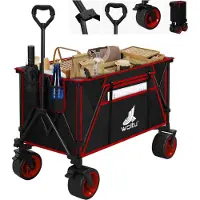 OEM Chariot pliable Rootz Ultimate - Chariot utilitaire - Chariot portable - Roues tout-terrain, très résistant, facile à transporter - 106 cm x 105 cm x 54 cm déplié ; 47,5 cm x 70 cm x 23 cm plié