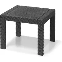 OEM Table de jardin carrée en plastique gris, résistante aux intempéries