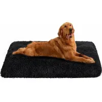 OEM Grand panier pour chien lavable, noir, 94 x 63 cm, antidérapant, en peluche