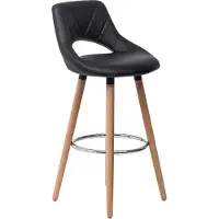 OEM Tabourets de bar noirs avec dossier et structure en bois