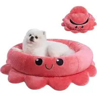 OEM Lit pour chien Octopus rose et rouge, taille M
