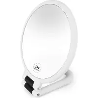 OEM Ensemble de deux miroirs de maquillage avec grossissement 15x, blanc, pliable