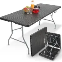 OEM Table pliante 182 x 74 cm, facile à transporter, idéale pour les fêtes
