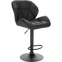 OEM Tabouret de bar noir avec dossier et revêtement en cuir