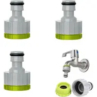 OEM Kit de raccords pour tuyaux d'arrosage, lot de 3, adaptateurs de 1/2 pouce et 3/4 pouce, adaptateur universel pour tuyau d'arrosage, kit de raccords pour tuyaux d'arrosage avec 3 tuyaux