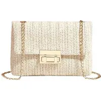 OEM Élégant sac en paille tressée beige d'été