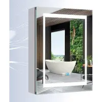 OEM Miroir de salle de bain 50 x 70 cm, luminosité réglable, fonction anti-buée