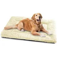 OEM Lit pour chien moelleux 122 x 75 cm, lavable, beige, grand format
