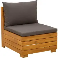 vidaXL Ensemble de salon de jardin avec coussins (2 pièces), bois d'acacia massif, marron