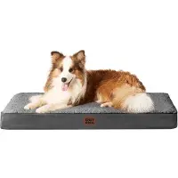 OEM Lit orthopédique pour chien XL 104 x 68 x 9 cm, coussin lavable, gris, moelleux