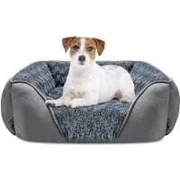 OEM Lit pour chien moelleux et lavable, anti-stress, antidérapant, 63 x 53 x 20 cm