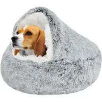 OEM Lit pour chien moelleux en peluche, gris, 65 cm