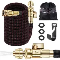 OEM Kit de tuyau d'arrosage flexible de 15 mètres avec pulvérisateur haute pression, crochet, adaptateur et joints