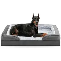 OEM Lit orthopédique pour chien XXL, lavable, gris, 122 x 89 x 17 cm