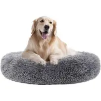 OEM Grande peluche en forme de beignet pour chien, 70 cm de diamètre, gris foncé
