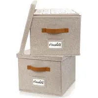 OEM Boîte de rangement, lot de 2, à couvercle rabattable, en toile, facile à transporter, facile à déplacer
