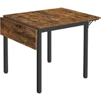 OEM Table à manger pliante pour 2 à 4 personnes, style vintage, marron et noir