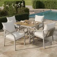 OEM Table de jardin en acier avec plateau et 4 chaises