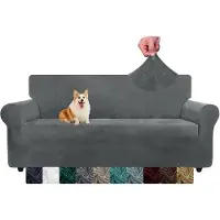 OEM Housses de protection lavables et antidérapantes pour canapé 3 places, en tissu gris