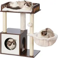 OEM Arbre à chat moderne marron, lavable, avec 3 griffoirs