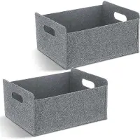 OEM Boîtes de rangement en tissu gris, lot de 2, rectangulaires, 30 x 26 x 12,5 cm