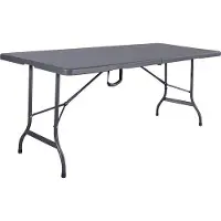 Famanu Table pliante de 180 cm, table de fête, table de camping, table en bois avec poignée de transport