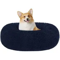 OEM Lit orthopédique pour chien, rond, lavable, 70 cm, bleu marine, tout mignon