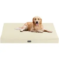 OEM Lit orthopédique pour chien, 10 cm d'épaisseur, beige, taille moyenne à grande, antidérapant