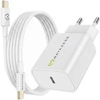 Avizar Mayaxess, chargeur 20 W pour iPhone 16 + câble USB-C de 1 m, blanc