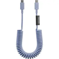 Native Union , câble spiralé USB-C vers USB-C 60 W, 1,2 m, série POP, recharge rapide, bleu
