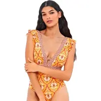 Gisela Printed Without Wire Swimsuit Orange M Femme