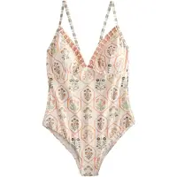 Next Maillot de bain beige clair / vert / orange / rose ancienne