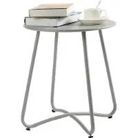 OEM Table en métal gris pour le salon et l'extérieur