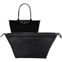 OEM Organiseur pour sac cabas Longchamp, taille M, en fourrure épaisse, taille idéale, avec fermeture à glissière et poches multifonctionnelles (M / noir)