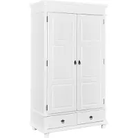 Inter Link Danz Armoire, séparée en 2, 4 tablettes de rangement, avec 2 tiroirs, largeur 116 cm, hauteur 199 cm, blanc.