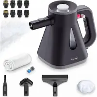 Techweise TS Compact Handheld Steam Cleaner - 15 Accessories - 1200W 2.6 Bar- Wet & Dry function - Handheld Steam Cleaner