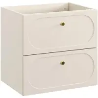 Meublorama Meuble sous vasque TORNADO 60 cm – 2 tiroirs – Finition sable – Style contemporain